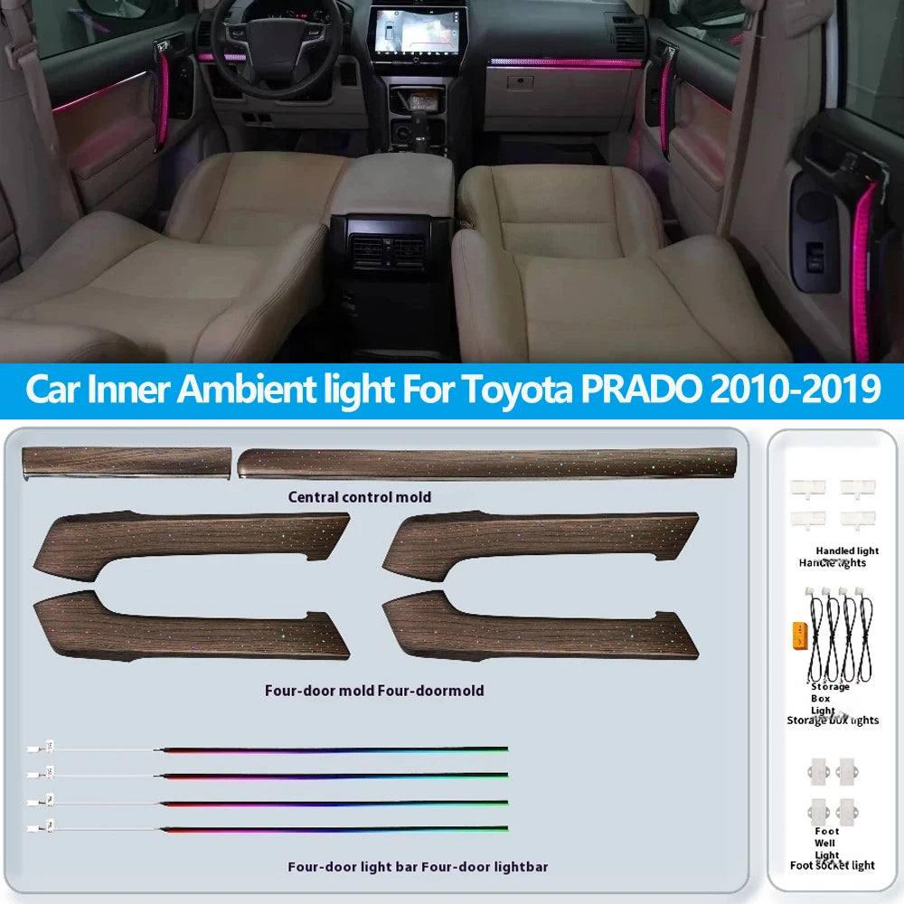 Starry sky style 22 light Phantom Ambient light for 10-19 style Toyota Land Cruiser Prado Ambient Lights  Ambience lamp button