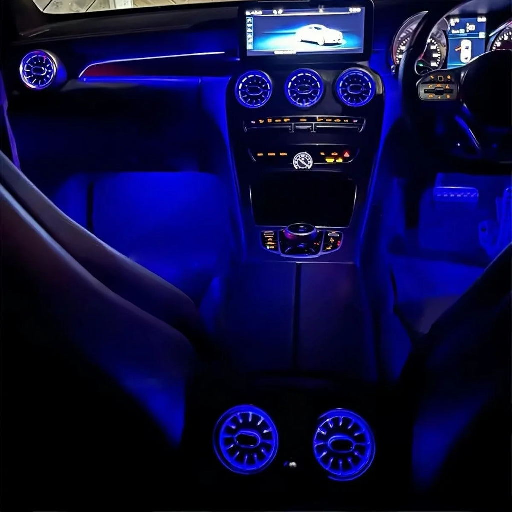 64 Colors Led For Mercedes-Benz C GLC W205 X253 Coupe For AMG C43 C63 MB Led Door Dashboard Lamp Air Vent Nozzle Ambient Light