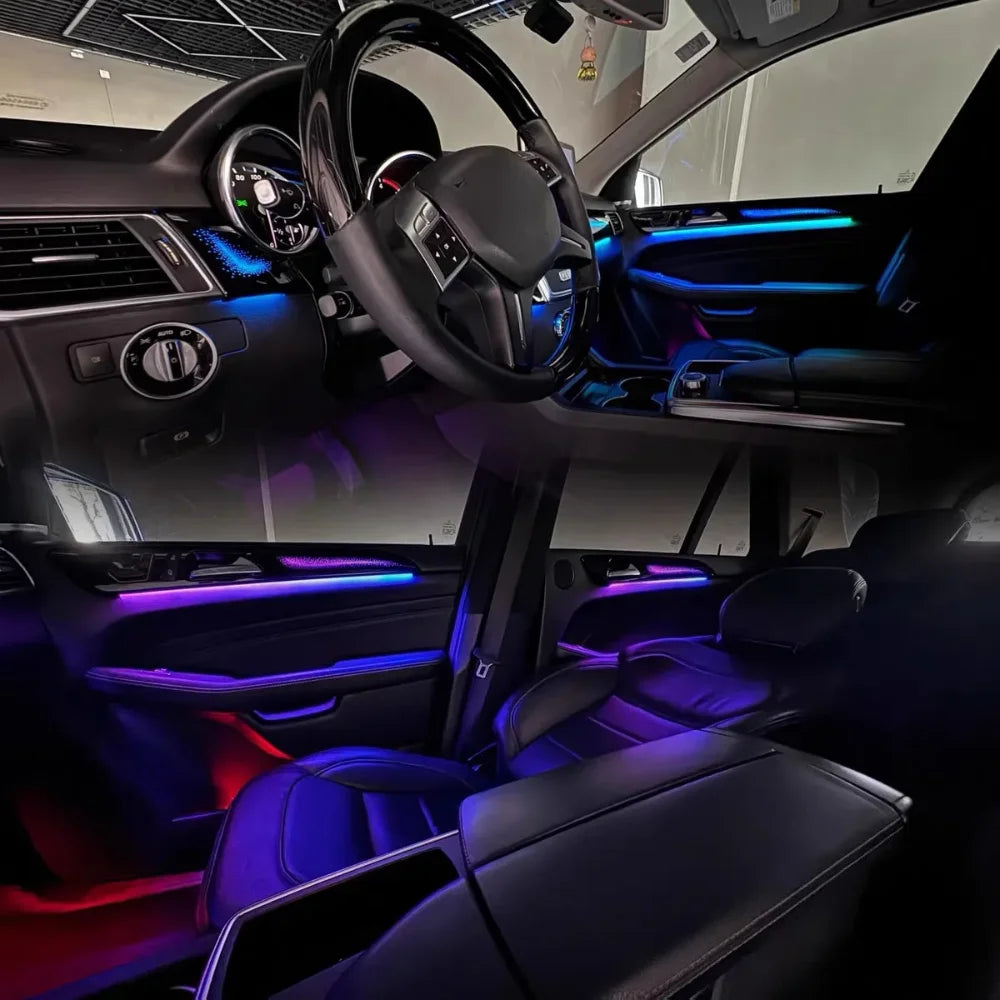 RHD Car Interior LED Lighting For Mercedes-Benz X166 RHD ML/GL/GLE/GLS 2012-2019 Models 64-color Symphony Ambient Lighting Kit