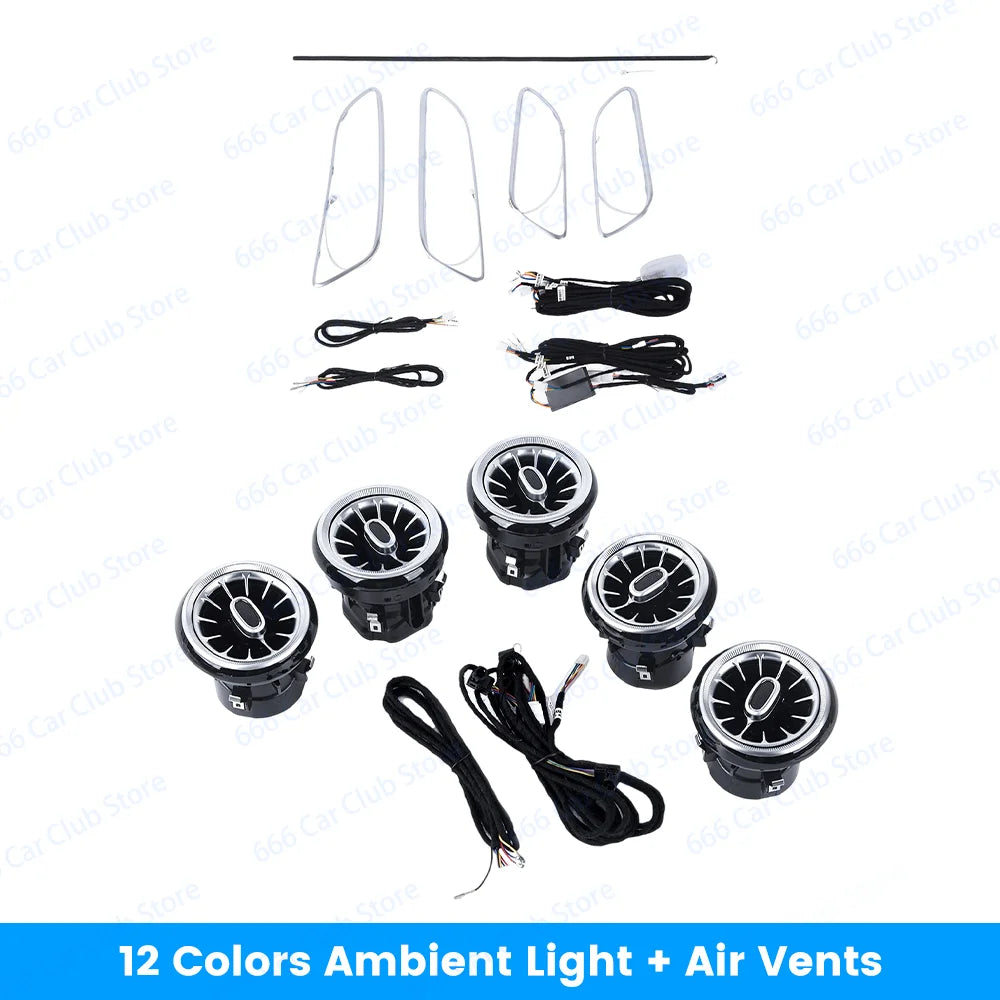 12 Colours LED Ambient Lights For Mercedes-Benz W117 W176 W156 A/CLA/GLA  A45 CLA45 LED Car LED Turbo Style Vent Decoration Lamp