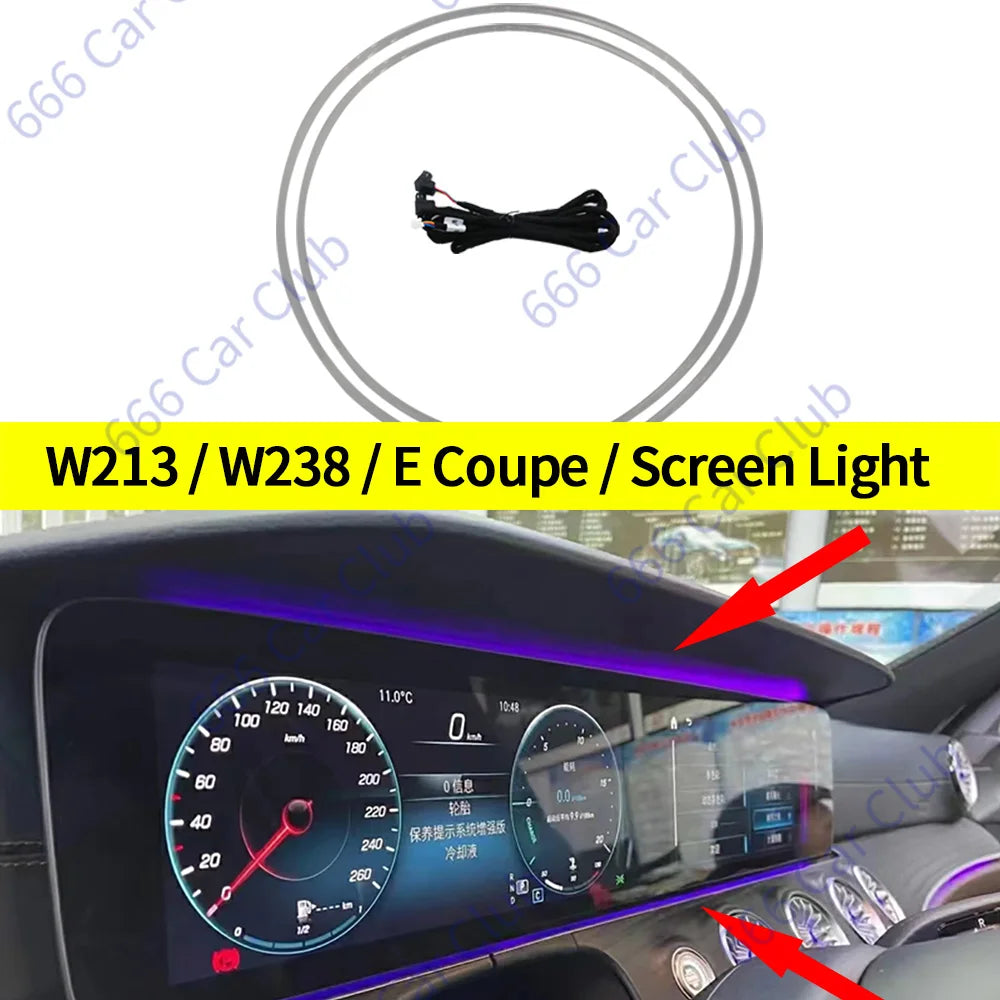 64 Colours LED Air Vents 3D/4D Speaker For Mercedes Benz W213 E-Class E-Coupe E43 E53 E250 Interior Ambient Ligh Decorative Lamp