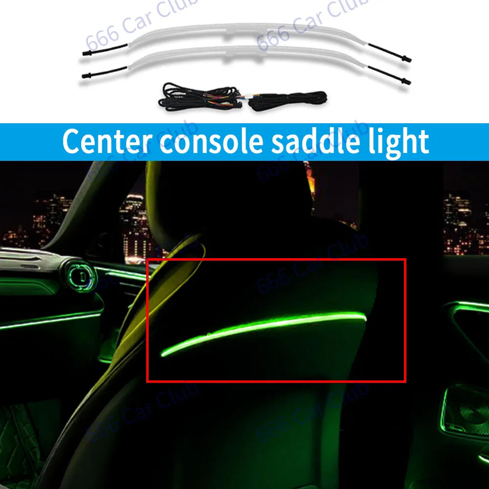 64 Color Ambient Ligh For Mercedes Benz W206 C-class Car LED Turbine Air Outlet Center Console Light Speake Cover Decorativ Lamp