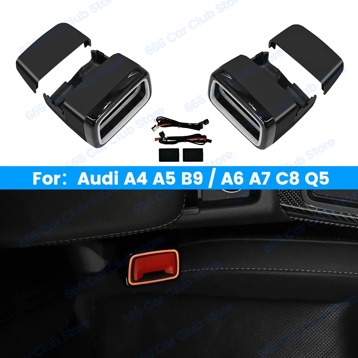 30 Colors LED Safety Buckle Seat Belt Ambient Light For Audi A4 A5 RS4 RS5 B9 A6 A7 C8 Q5 2020-2024 Decorative lights