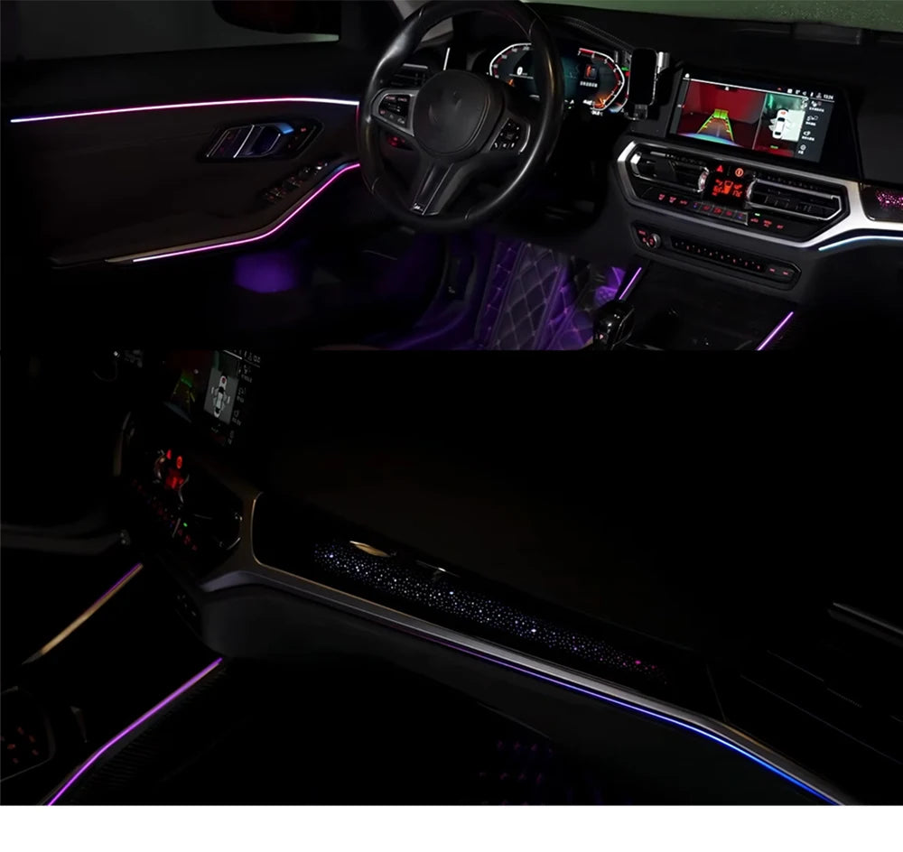 Car Ambient Light For BMW 3 Series G20  Short-wheelbase 2020-2025 LED Door Atmosphere Lamp illuminated Strip screen app control