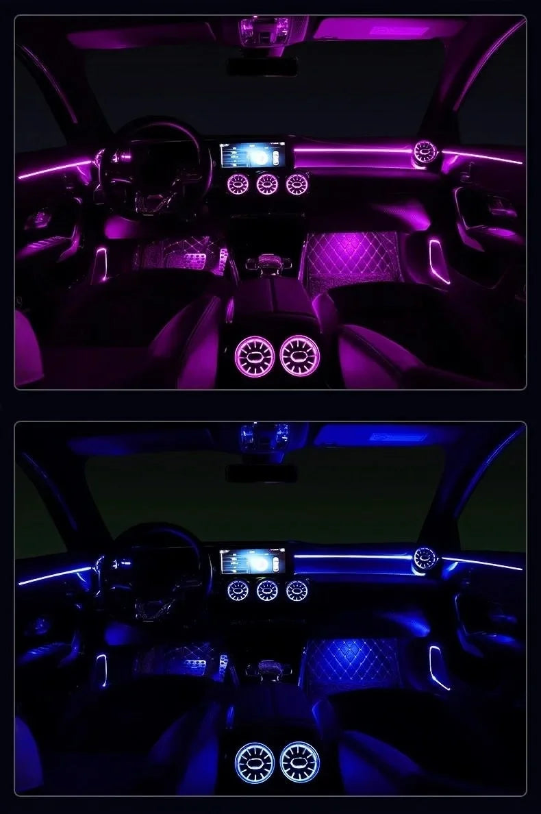 64 Colors Ambient light LED Vents For Mercedes Benz W177 W118 W247 A/B/CLA/GLA/GLB Class Car RGB Interior Decoration Lamp Refit
