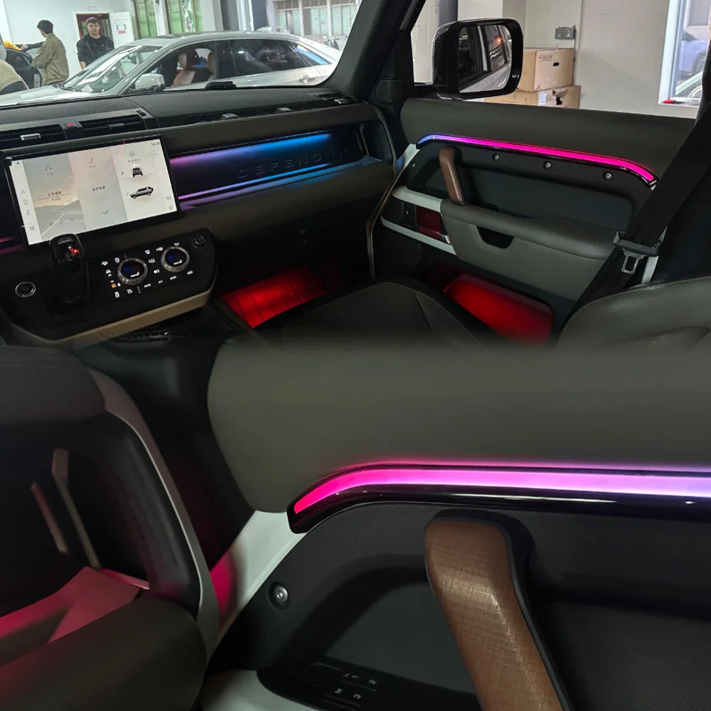 64 Color Car Ambient Light for Land Rover Defender 2020-2025 Dynamic Atmosphere Lighting Accessories Decoration for Upgrade
