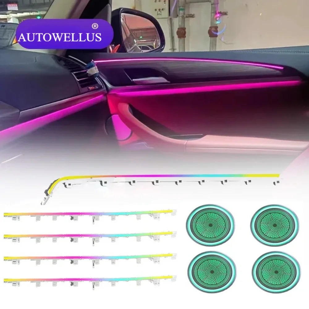 Upgrade 64 Color Ambient Lighting for BMW 2018-2024 X3/X4 Interior LED G08 G02 Symphony Rainbow Light Kit Car