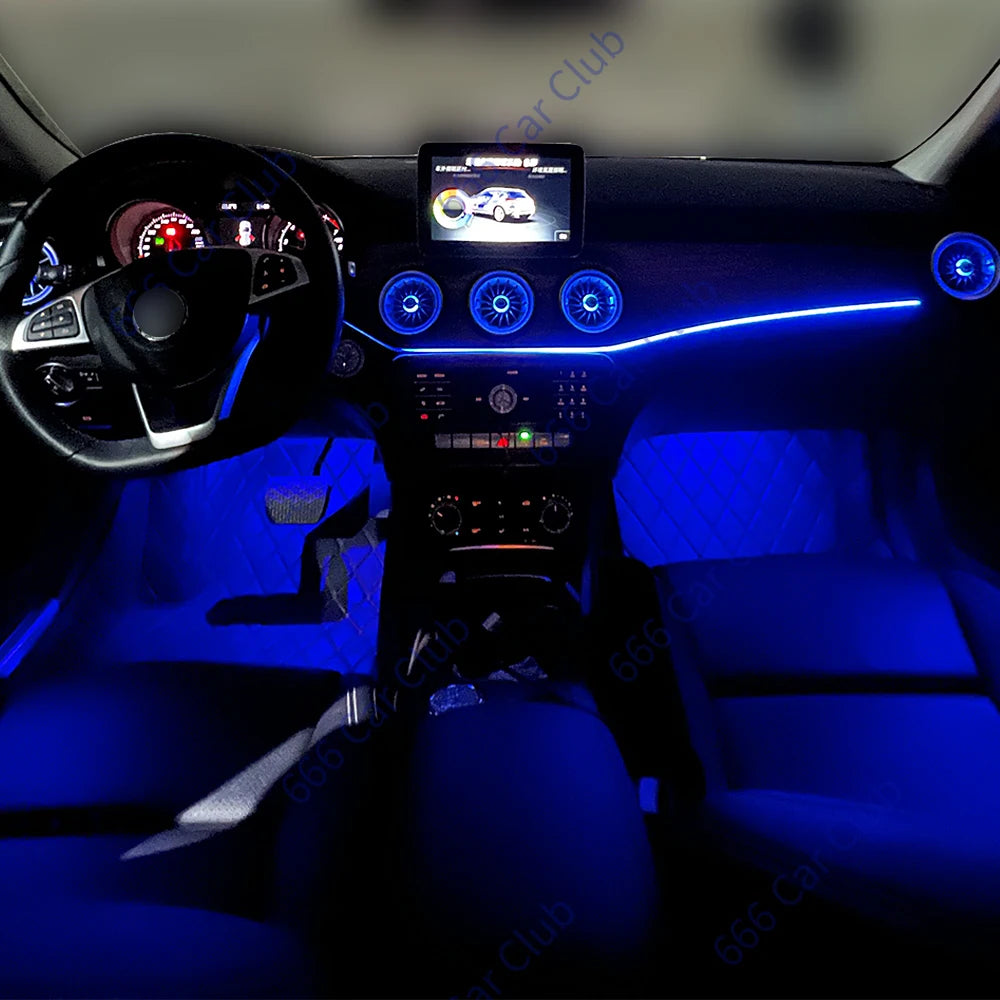 256 Colour Air LED Vents For Mercedes Benz W176 W117 X156 W246 CLA/GLA/A/B-Class Car AC EQS Turbine Outlet Nozzle Ambient Lights