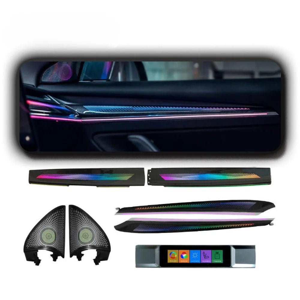 64 Color Car Ambient Light LHD/RHD for 2020-2023 Tesla Model 3 LED Auto Interior Lighting Accessories for Model Y Upgrade