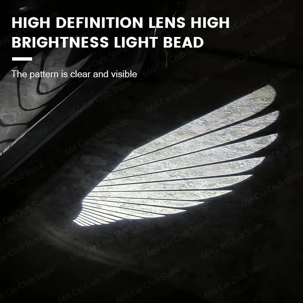 Angel Wing Rearview Mirror Projection Light  For Tesla Model 3 Y Dynamic Projection Floor Lamp Decorative Ambient Light