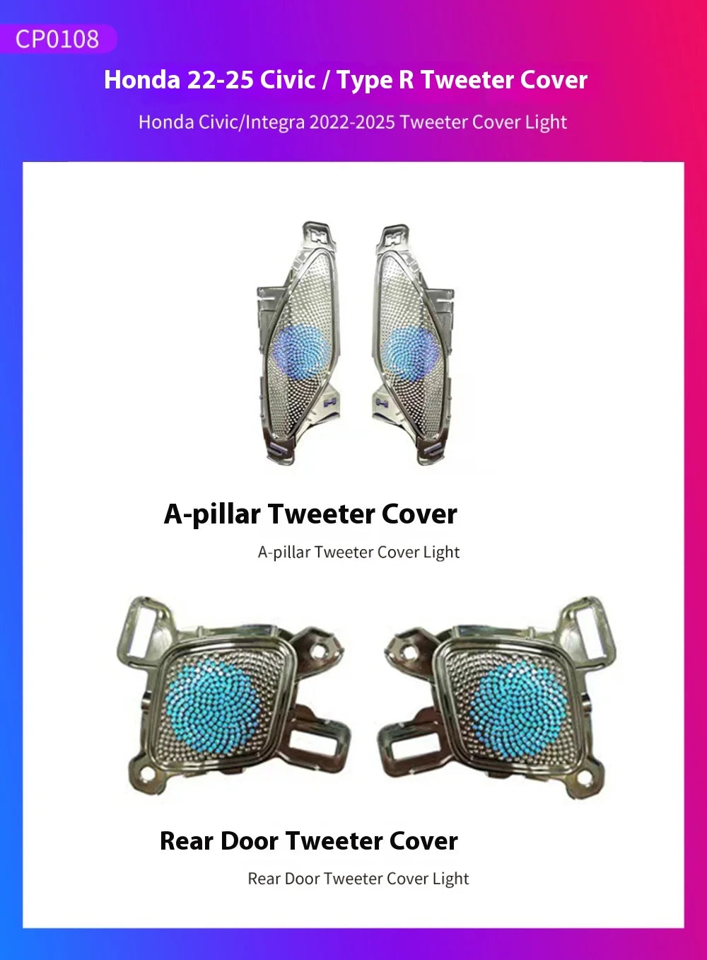 LED Car Inner Ambient light for Honda Civic 11TH 2022-2025 OEM Design Dynamic Ambient Lamp Original Car 1:1 Mold Kit APP Control