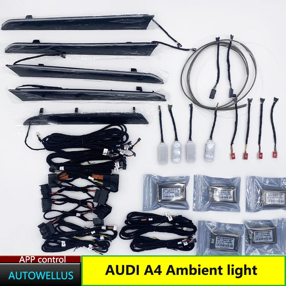 Auto Accessaries21-color Door Dashboard Panel For Audi A4 B8 2009-2016 Button APP Contorl LED Atmosphere Lamp Luminous Strip Amb