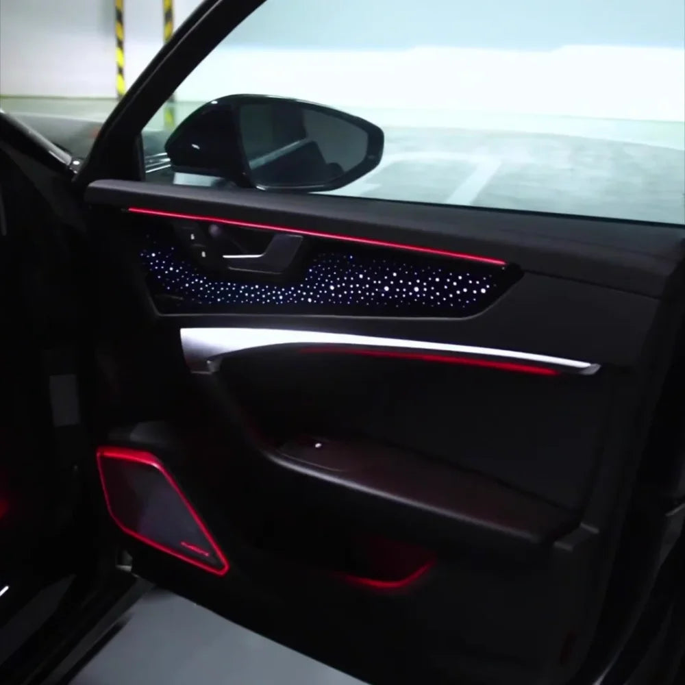 64-Color Auto Atmosphere Light For Audi 2019-2025 A6 C8 Car Ambient Lighting Accessories For Interior Decoration Upgrade
