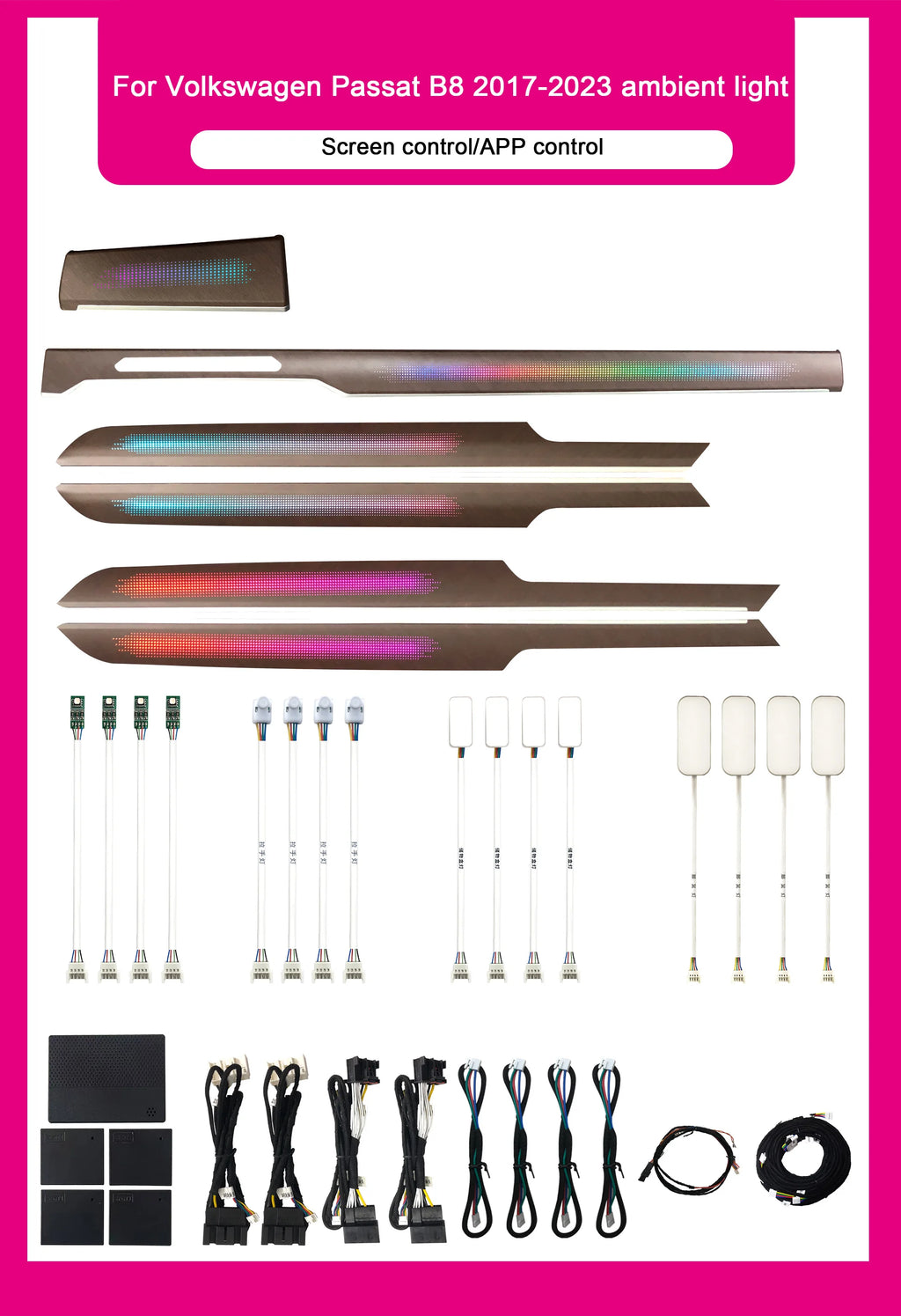 Car LED Interior Light for Volkswagen Passat B8 2017-2021 Dynamic Symphony 64-color Ambient Light Trim Kit VW B8