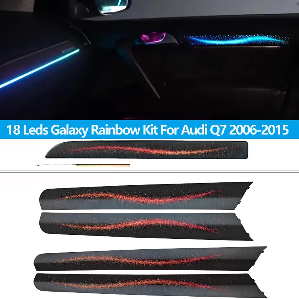 Ambient Lights OEM Size 18 Leds Galaxy Rainbow Kit For Audi Q7 2006-2015  LED Dashboard Door Panel Decoration Atmosphere Lamp