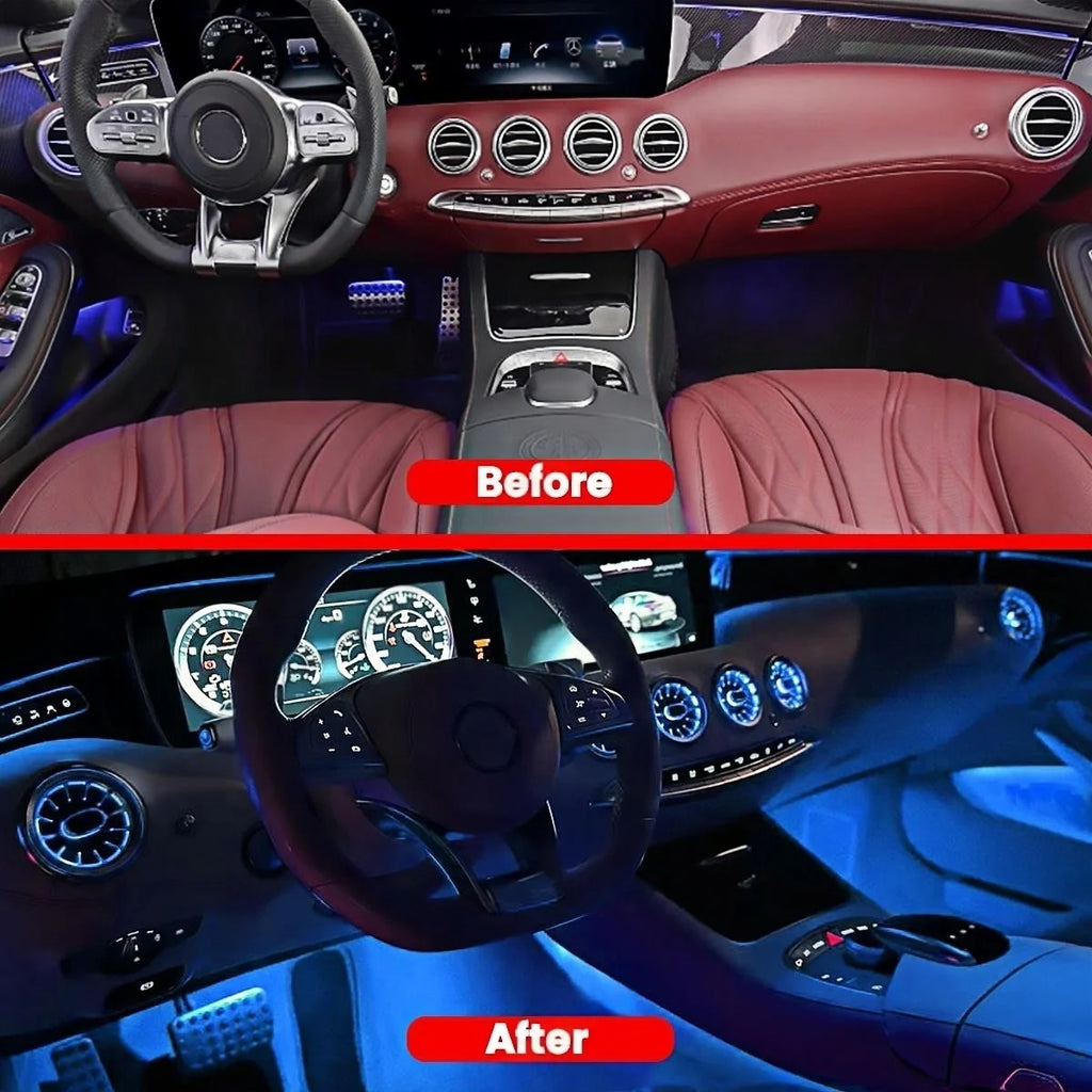 7/64 Colors LED Air Vents Ambient Light For Mercedes-Benz S-COUPE W217 C217 Car Refit Dashboard Outlet Atmosphere Lamp 2 Doors