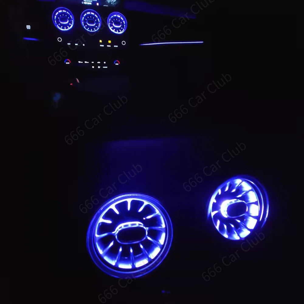 12/64 Colours LED Air Vents For Kia Stinger Car RGB Ambient Light Turbine Shape Air Outlet Nozzle Interior Decorative Lamp Refit