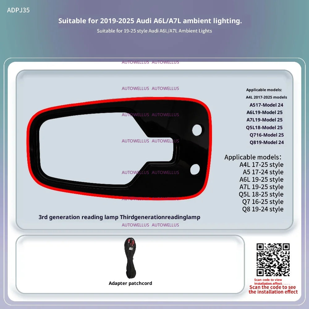 Ambient Light For Audi A6 A7 C8 2019-2025  environmental Backlight Atmosphere Lamp Kit Symphony 256 Colors APP MMI Control