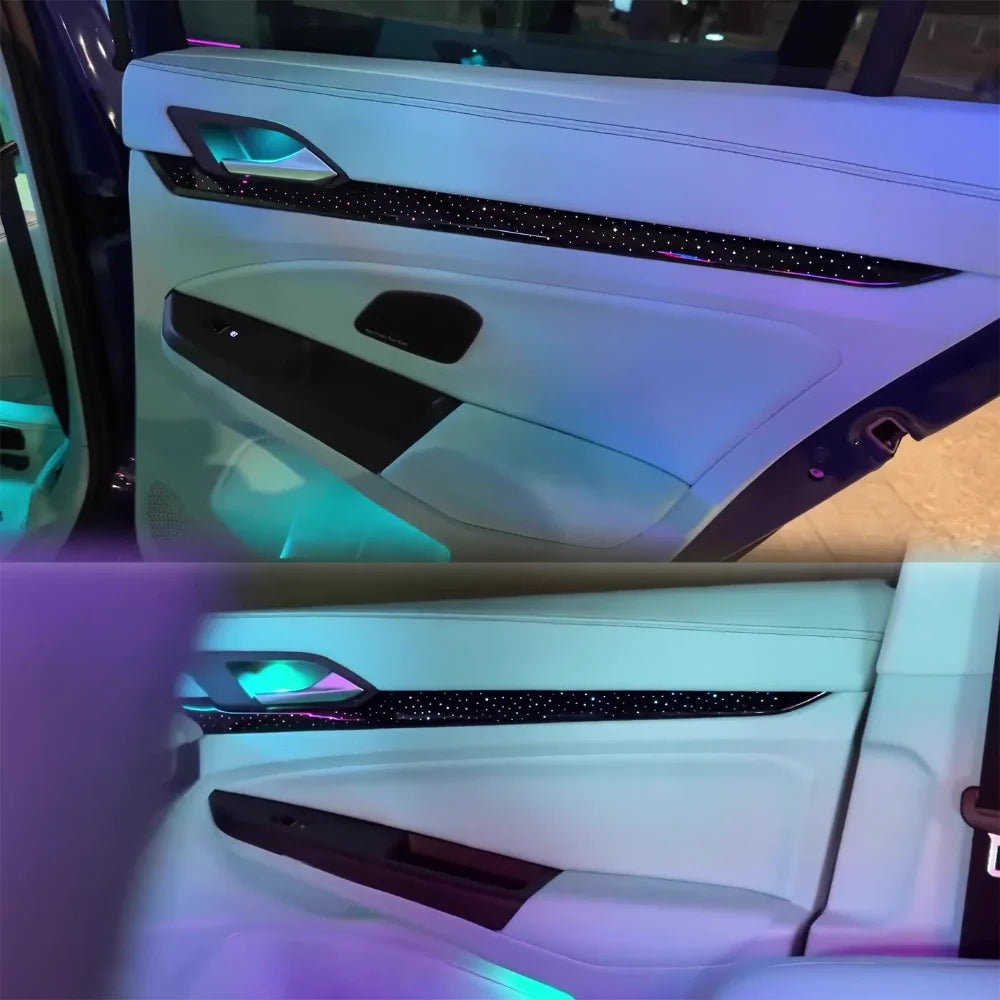 Dynamic 64-Color LED Rainbow Car Ambient Light For 2021-2025 Volkswagen Golf 8 Starry Sky Interior Atmosphere Light