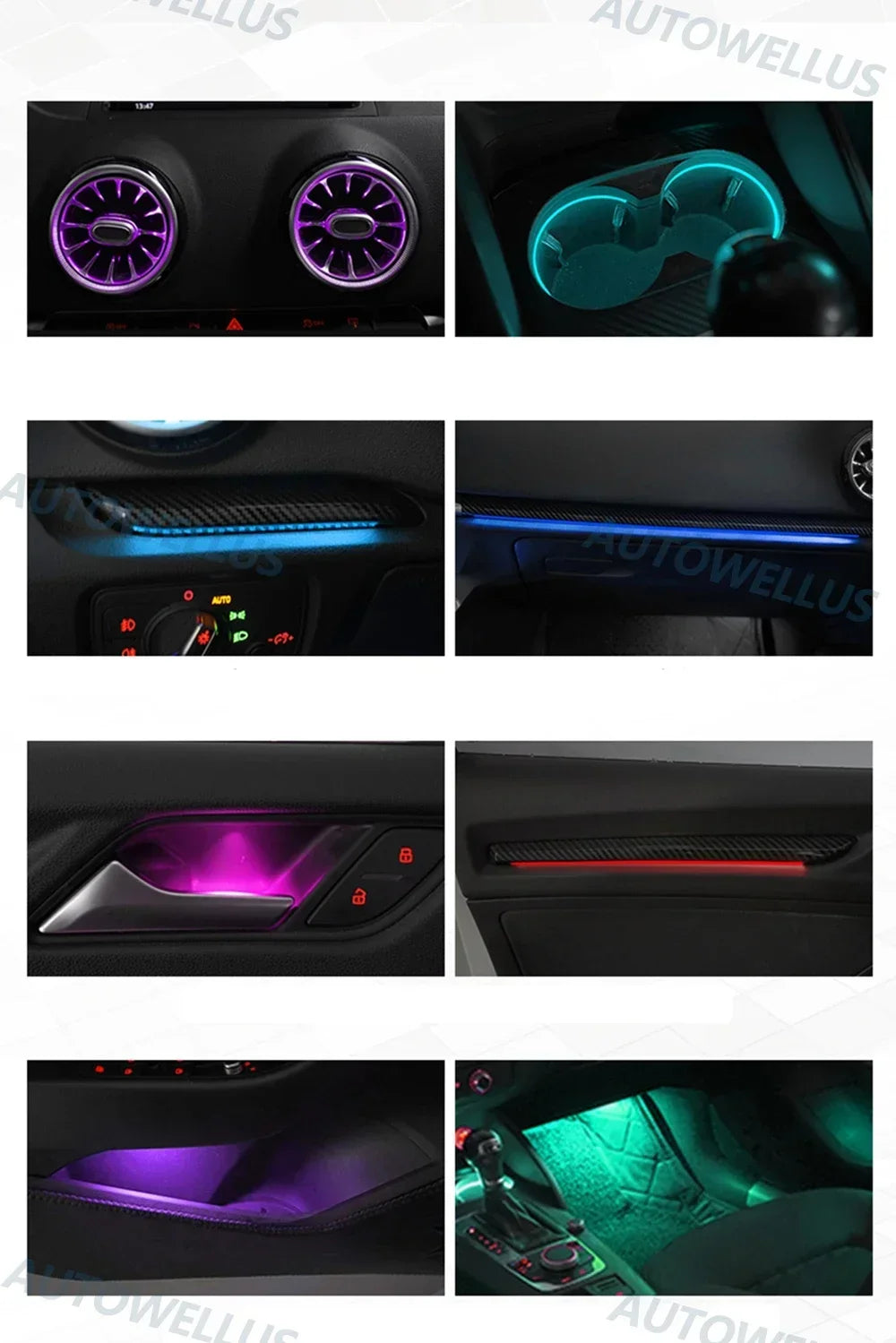 Auto Accessaries1:1 Mold 25 Lights Colorful Interior Ambient Light Fit For Audi A3 S3 2013-2020 Original Factory Car Interior Ac