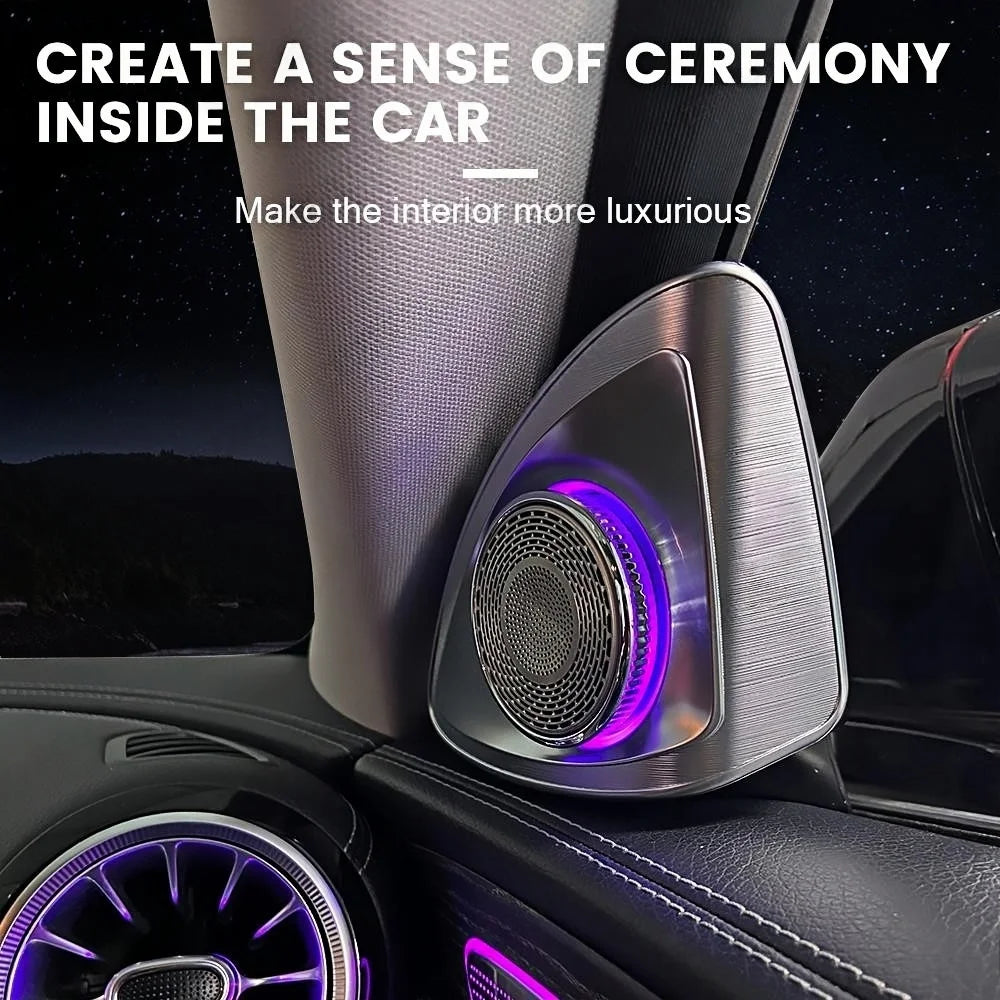 4D Rotation Glow Tweeter Speaker For Mercedes Benz CLS-class W257 C257 Loudspeaker LED Treble Audio Trumpet Horn