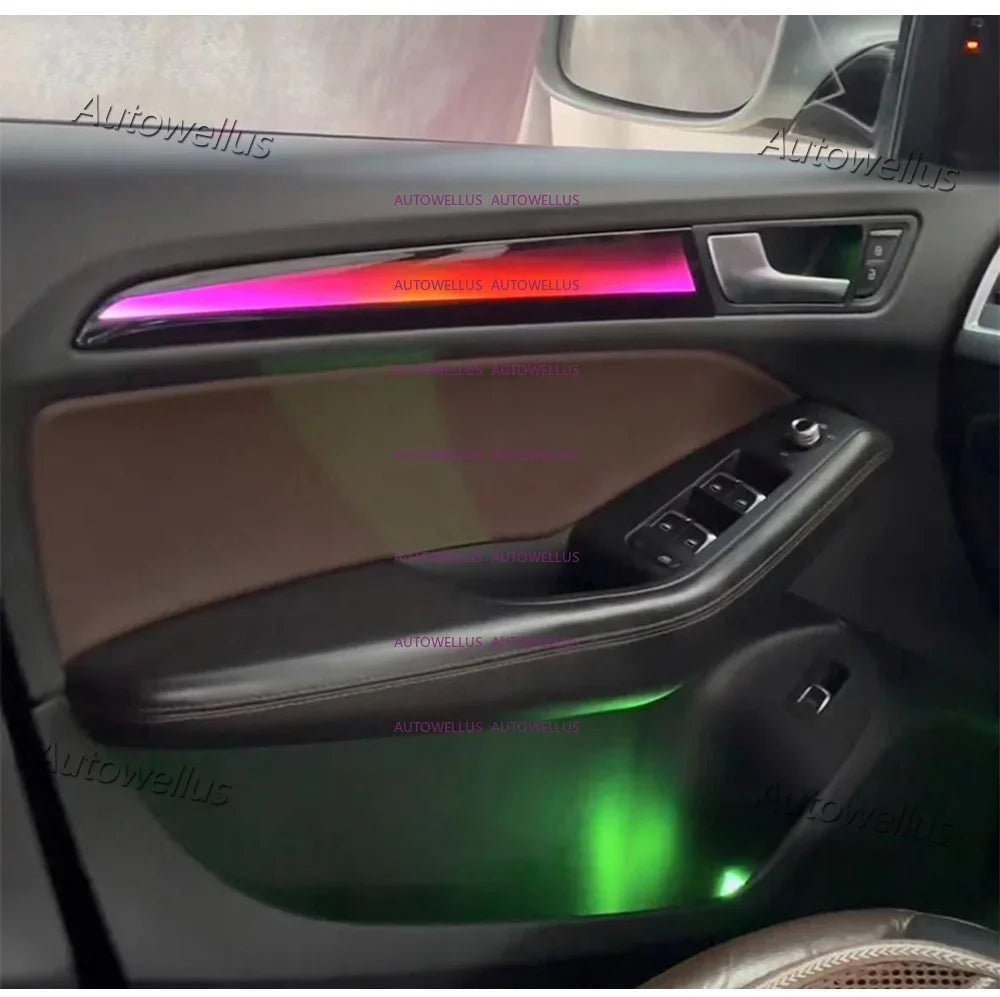 Auto AccessariesDecorative Door Speaker Cover Panel Atmosphere Lighting For Audi A4 2006-2016 LED Lamp Car Ambient Light Illumin