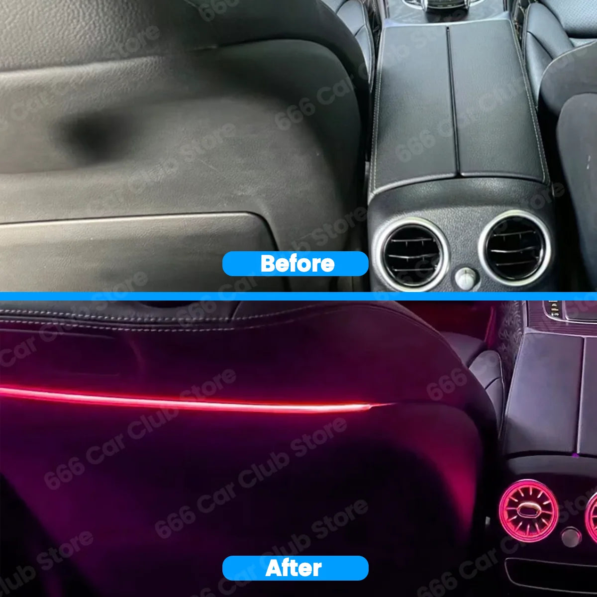 256 Colors LED Seat Back Lamp Backrest Decorative lights For For Mercedes Benz C-Class W205 W206 GLC X253 X254 W213  APP Control