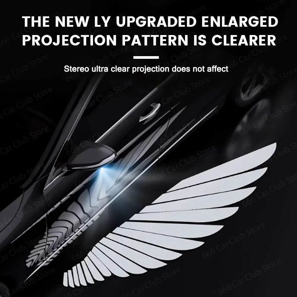 Angel Wing Rearview Mirror Projection Light  For Tesla Model 3 Y Dynamic Projection Floor Lamp Decorative Ambient Light