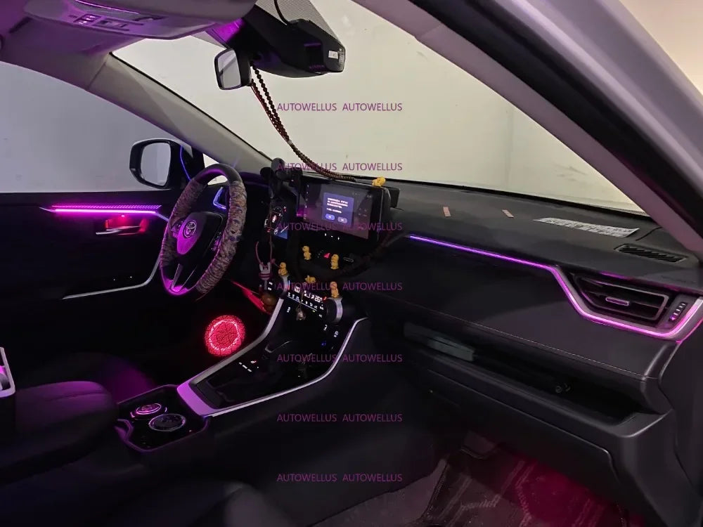 Automotive Inter LED Ambient Light For Toyota RAV4/ WILDLANDER 20-25 64 color dynamic Atmosphere door Panel Lights  APP control