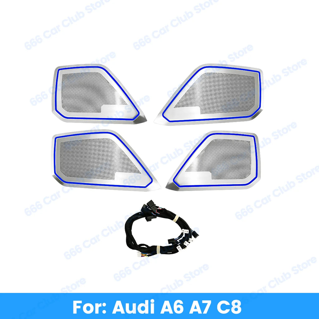 32 Colour Car LED Speaker Cover For Audi A6 A7 C8 RS6 RS7 Car Door Audio Decorative Lamp Ambient Light