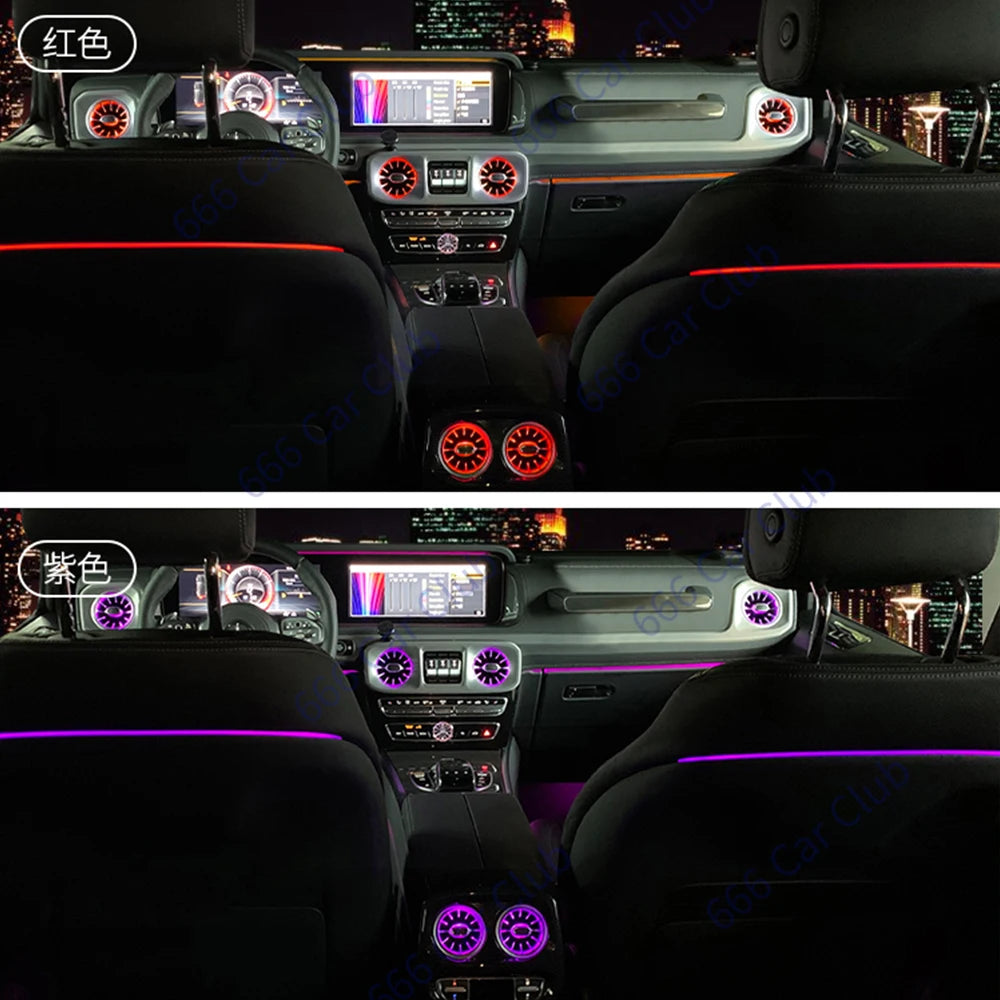 New 3/64 Color EQS LED Air Vents for Mercedes Benz W205 GLC X253 W213 W464 W117 W176 X156 W206 W167 Interior Lighting Upgrade
