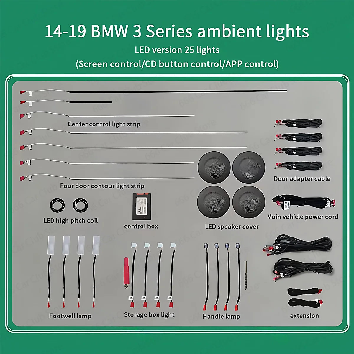 LED Ambient Light for BMW 3/4 Series 3GT F30 F31 F32 F34 App Control 256 Colors Car Interior Lighting Kit with Remote And APP