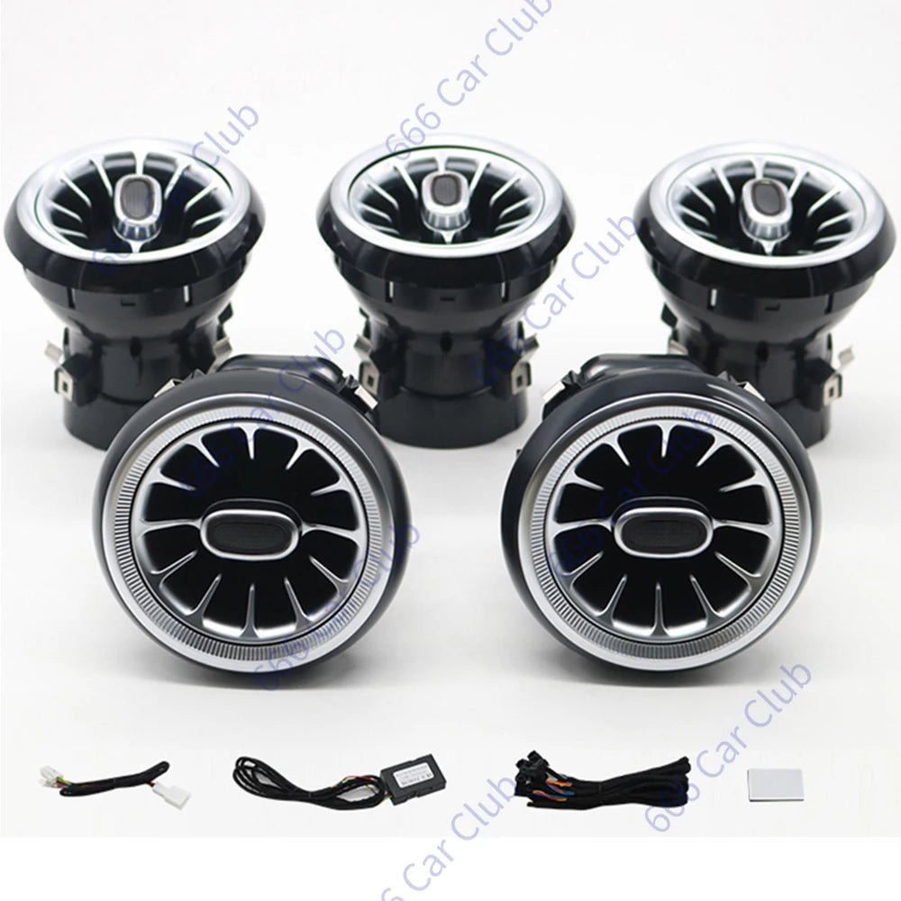 3/64 Colour LED Air Vents For Mercedes Benz W205 W213 W222 W117 W176 X156 W206 W167 Ambient Light Turbine Nozzle Decorative Lamp