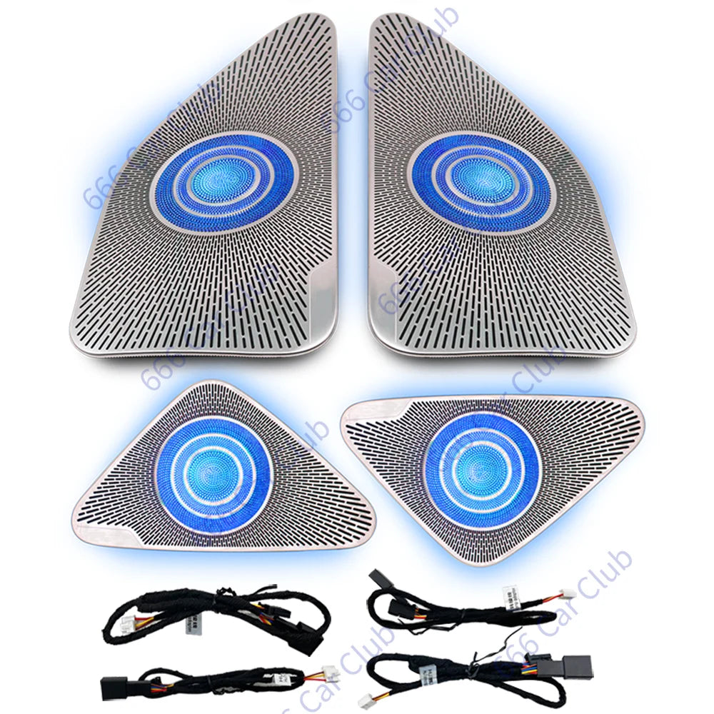 64 Colours LED Metal Speaker Cover For Mercedes Benz 2021 S-Class W223 S450L S500 Door Midrange Interior Audio Decorative Shell