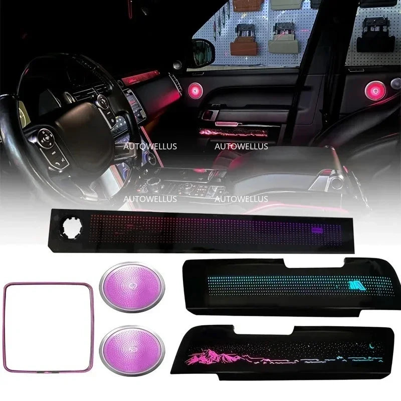 Car Interior Ambient Lighting For Land Rover Autobiography Vogue 2014-2017 Dynamic 64-color LED Speaker Cover Trim Accessories