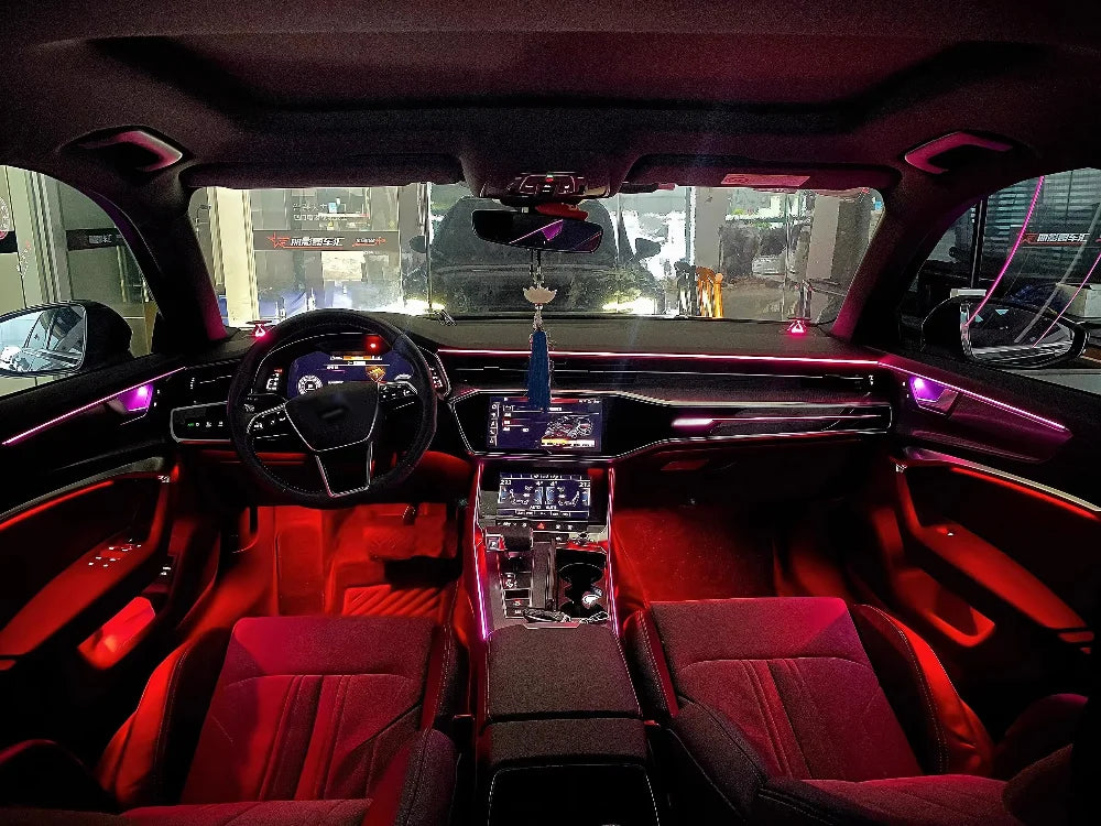 Car 64 Colors Active Lighting For Audi A6L C8 2019-2025 Interior LED Symphony Rainbow Ambient Light Decorative Accessories