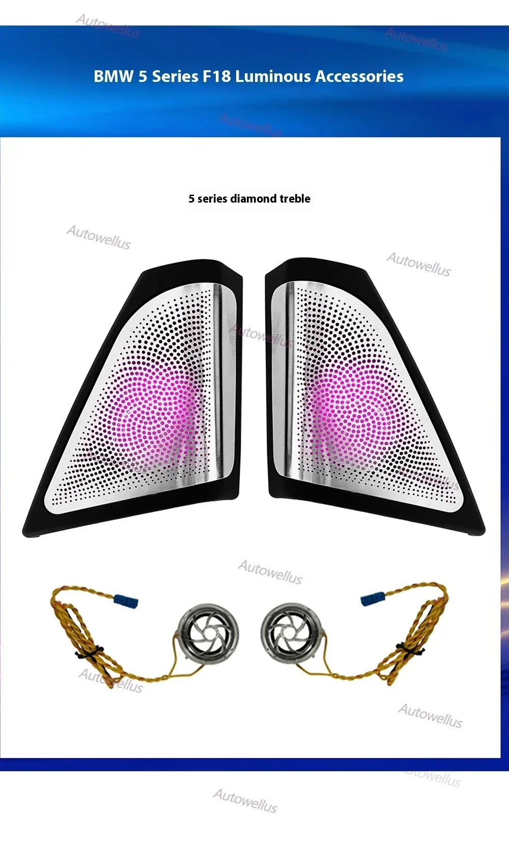Auto Accessaries64-Color Dynamic Car Interior Ambient Light Kit For BMW F10 - Door Panel & Environment Lighting System With Turb