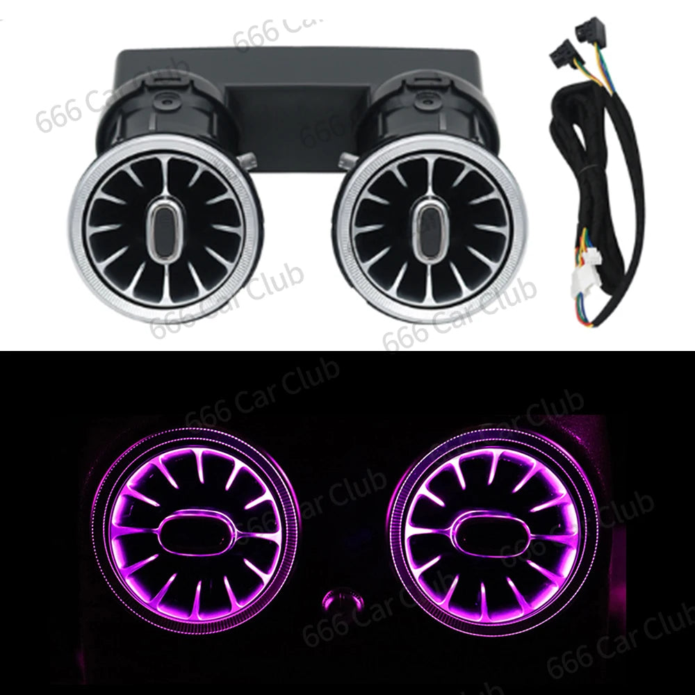 12/64 Colours LED Air Vents For Kia Stinger Car RGB Ambient Light Turbine Shape Air Outlet Nozzle Interior Decorative Lamp Refit