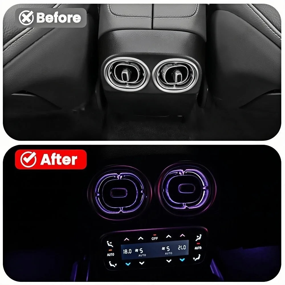 64 Color Led For Mercedes Benz W206 C-Class GLC X254 Interior Accessories Turbine Nozzle Rear Air Vent Ambient Light