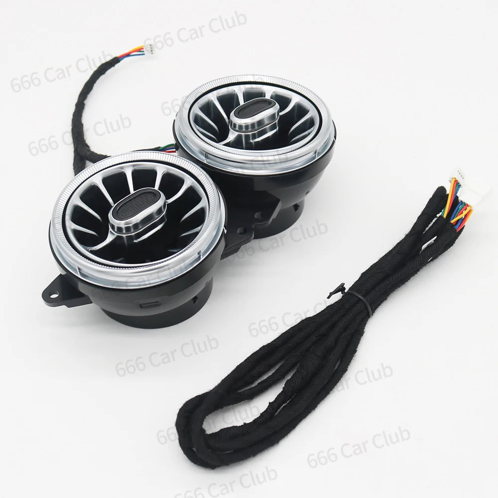 7/8/64 Colour LED Air Vent For Mercedes-Benz S-Class W222 S400 S450 S320 S350 3D Rotary Speaker RGB Turbine Nozzle Ambient Light