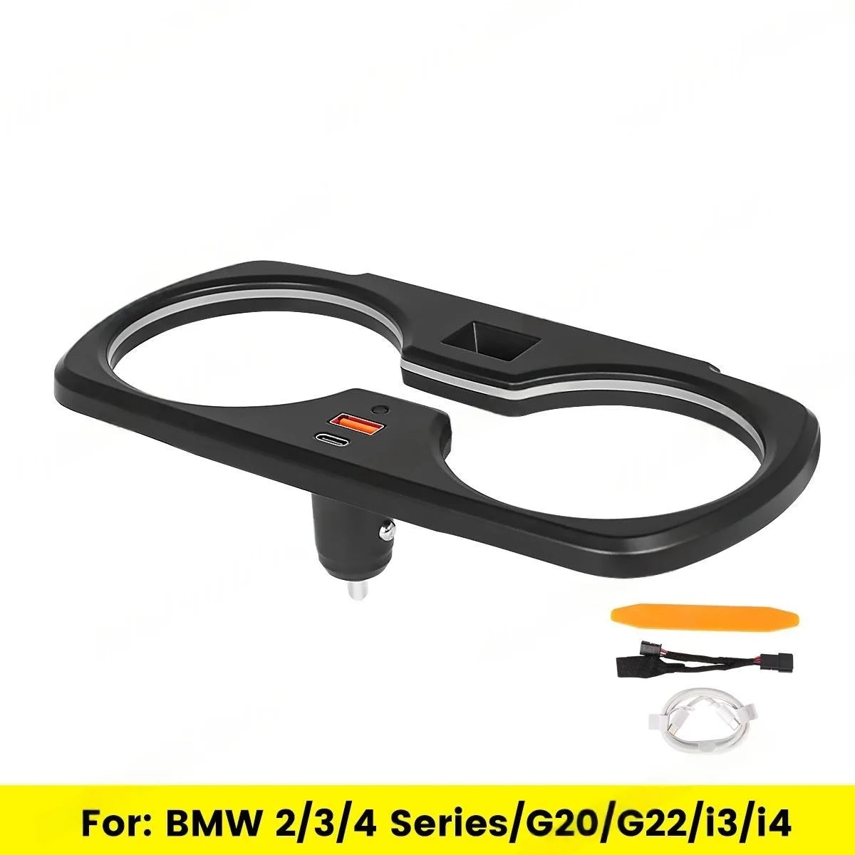 2/3/4 Series Cup Holder Lamp Ambient Light with Ultra-fast Charging For BMW G20 i3 i4 G22 Car Cup Frame 11 Colours LED