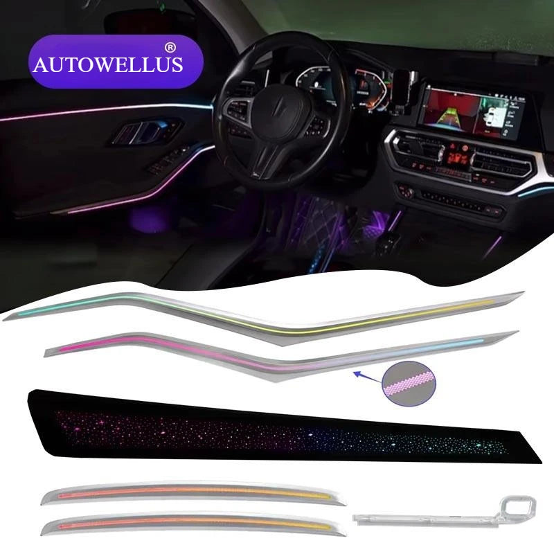 64-Color Dynamic Starry Car Ambient Light for BMW 3 Series G20 2020-2022 LHD/RHD LED Interior Atmosphere Lighting Systems