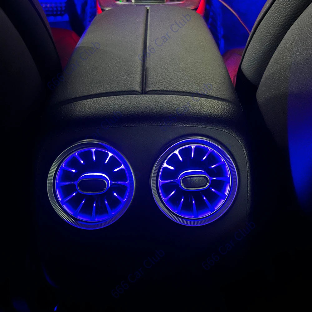 64 Colours LED Rears Air Vent For Mercedes Benz E-Coupe CLS G-Class W238 W434 C257 Back Turbine Air Outlet Nozzle Ambient Lights