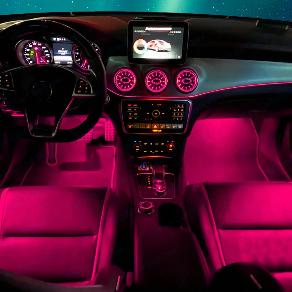 12 Colours LED Ambient Lights For Mercedes-Benz W117 W176 W156 A/CLA/GLA  A45 CLA45 LED Car LED Turbo Style Vent Decoration Lamp