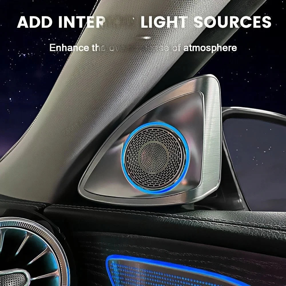 4D Rotation Glow Tweeter Speaker For Mercedes Benz CLS-class W257 C257 Loudspeaker LED Treble Audio Trumpet Horn