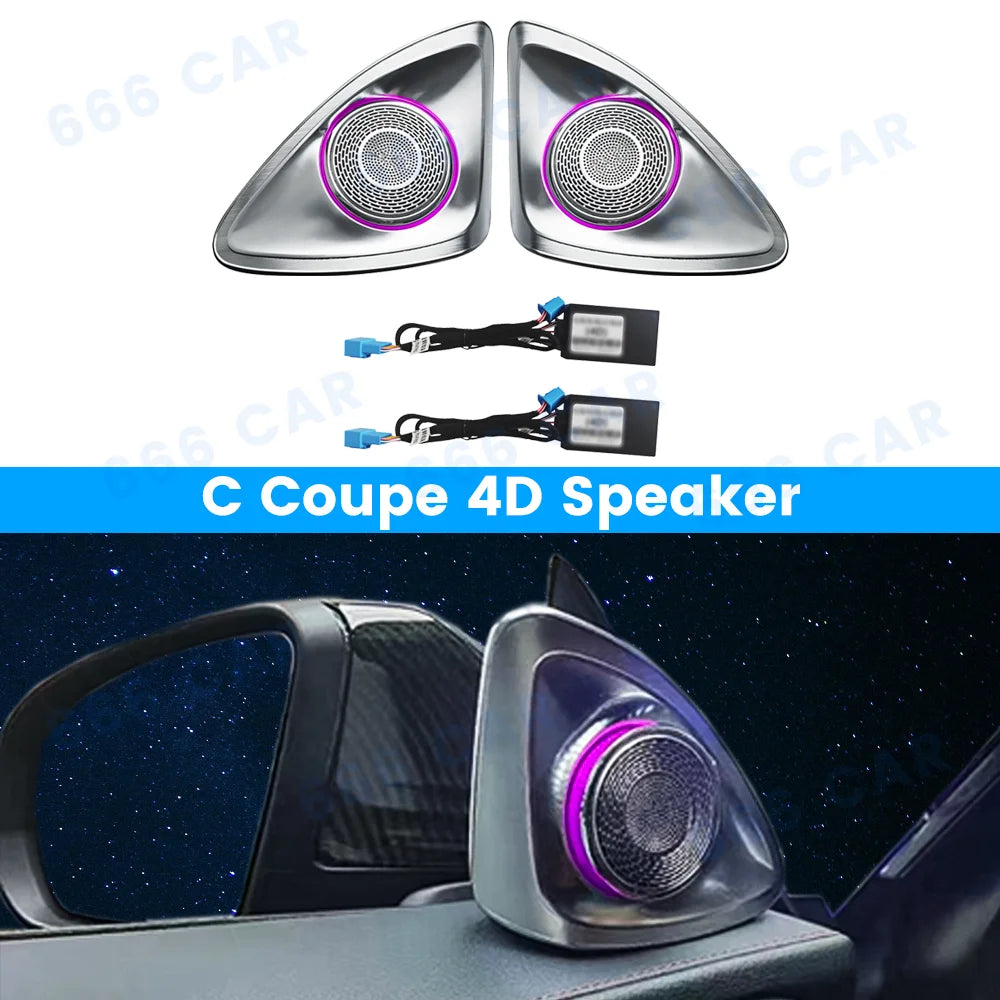 3/12/64 Colour Car LED Ambient Light For Mercedes-Benz C GLC Class Coupe W205 C43 C63 X253 LED Air Vent Speaker Decorative Lamp