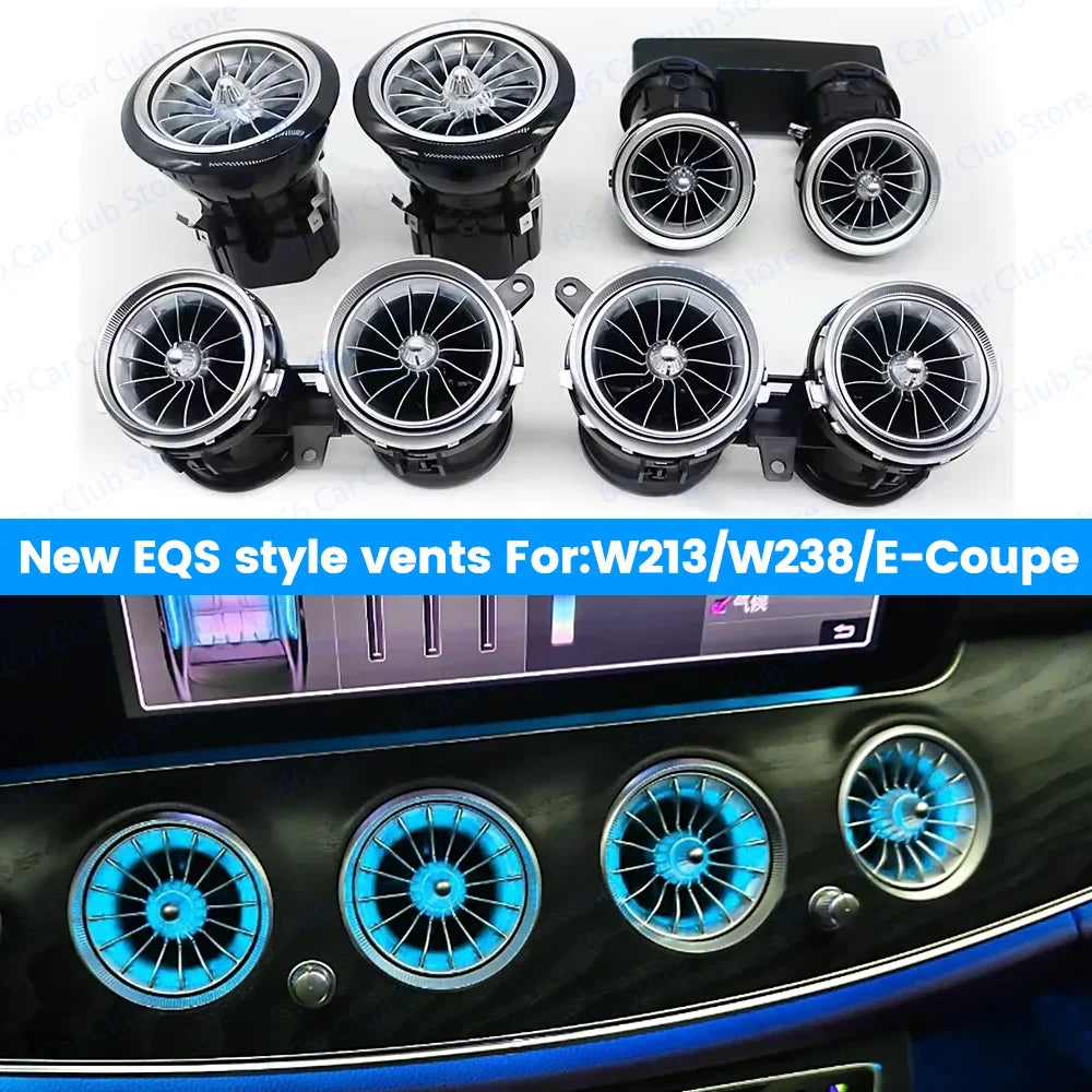 64 Color Turbo Vent Atmosphere lights For Mercedes-Benz W213 E-Class E43 E53 E250 Car LED New Air Outlet Lndoor Decorative Light