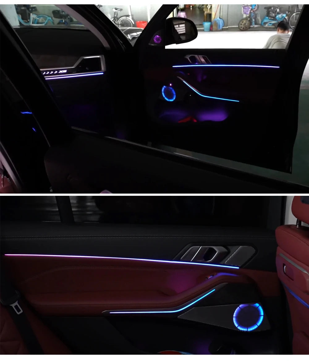 Car Interior Lighting Upgrade LED Ambient Light For BMW X5 X6 G05 G18 Dashboard Strips Four doors light  Storage Boxes Leds