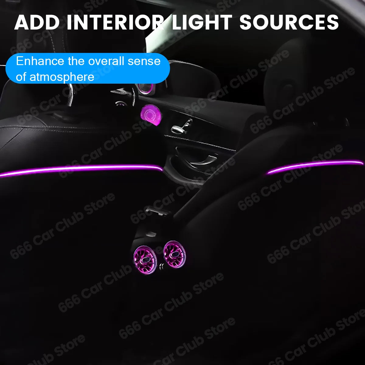 256 Colors LED Seat Back Lamp Backrest Decorative lights For For Mercedes Benz C-Class W205 W206 GLC X253 X254 W213  APP Control