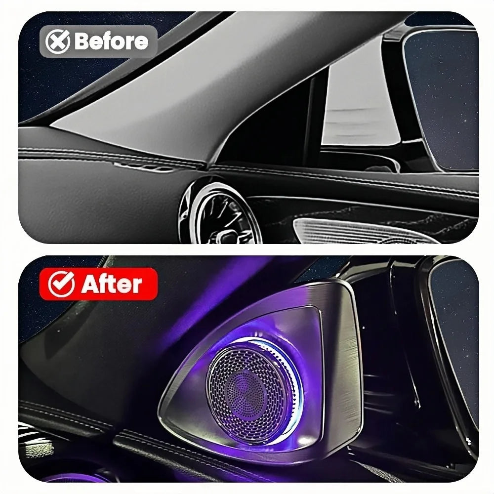 4D Rotation Glow Tweeter Speaker For Mercedes Benz CLS-class W257 C257 Loudspeaker LED Treble Audio Trumpet Horn
